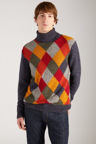 Pull slim en alpaga - Bleu marine - Zanone