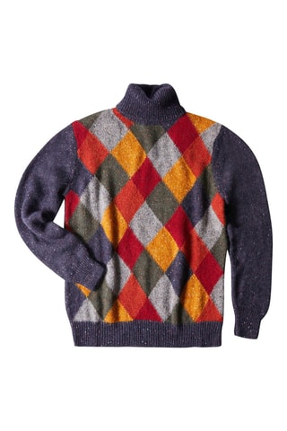 Pull slim en alpaga - Bleu marine - Zanone