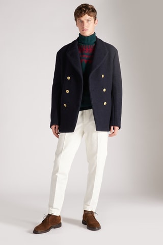 Pull slim en laine vierge - Vert foncé - Zanone