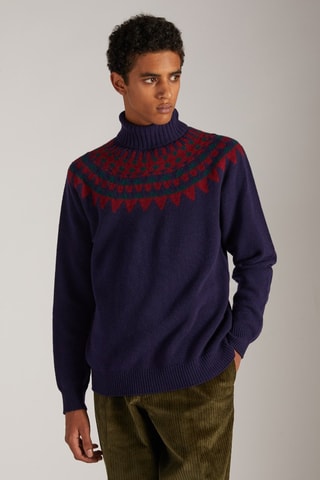 Pull slim en laine vierge - Violet - Zanone