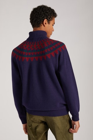 Pull slim en laine vierge - Violet - Zanone