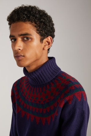 Pull slim en laine vierge - Violet - Zanone