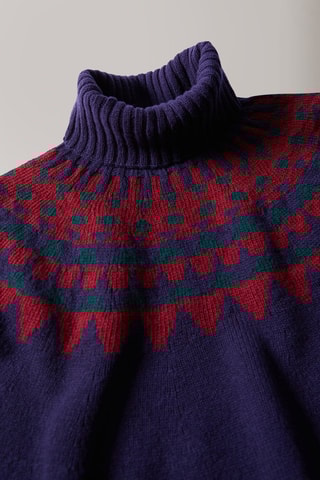 Pull slim en laine vierge - Violet - Zanone