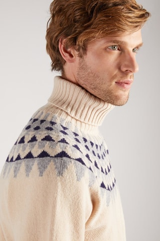 Sous-pull slim en laine vierge - Beige - Zanone