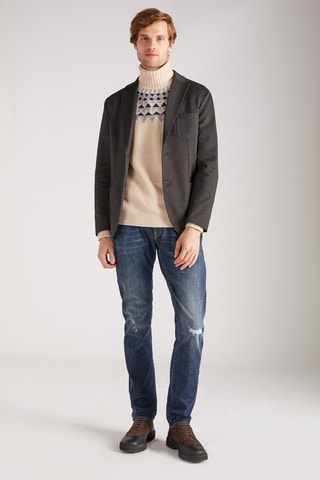 Sous-pull slim en laine vierge - Beige - Zanone