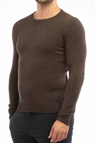 Pull slim en laine vierge - Marron - Zanone