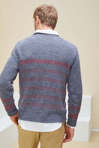 Pull slim en soie et lin - Gris - Zanone