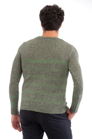 Pull slim en soie et lin - Kaki - Zanone