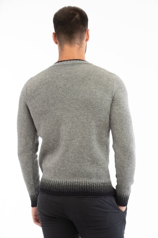 Pull regular en laine vierge - Gris chiné - Zanone