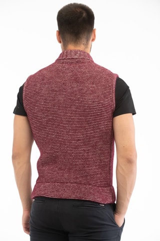 Gilet slim sans manches en laine vierge et alpaga  - Bordeaux - Zanone