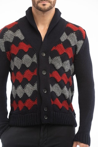 Gilet regular en laine vierge - Bleu nuit - Zanone