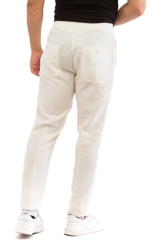 Pantalon carotte en lin - Blanc - Incotex