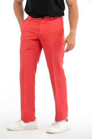 Chino droit en lin - Rouge - Incotex