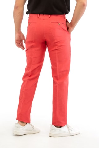 Chino droit en lin - Rouge - Incotex