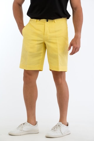 Chino droit en lin - Jaune - - Incotex