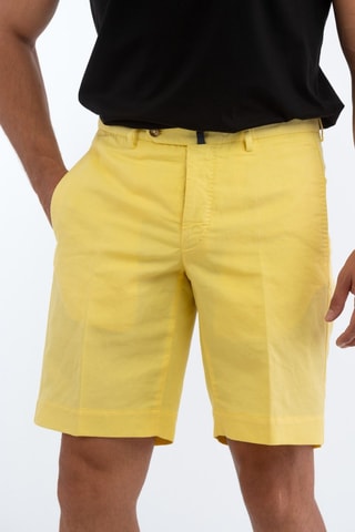 Chino droit en lin - Jaune - - Incotex