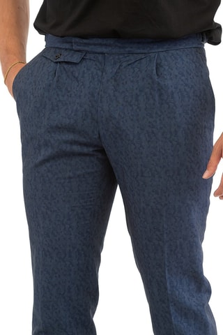 Linnen Broek Slim Fit - Marineblauw - Incotex