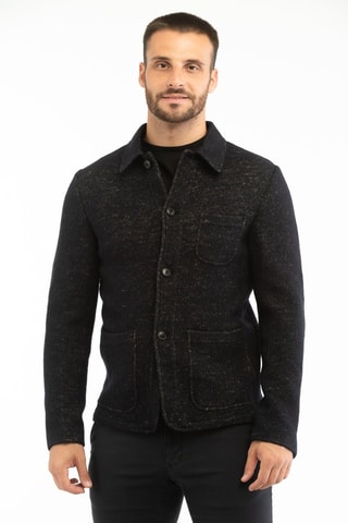 Veste en laine vierge - Bleu foncé - Montedoro