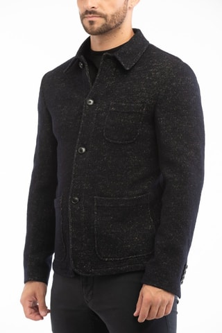 Veste en laine vierge - Bleu foncé - Montedoro