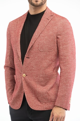 Veste slim en laine vierge - Rouge - Montedoro