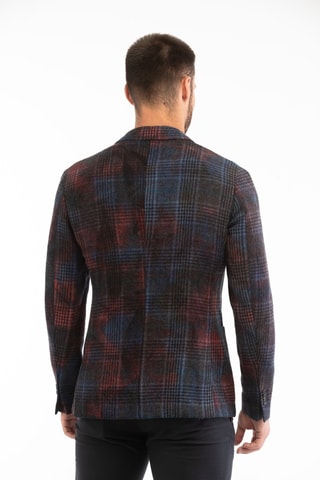 Veste de costume slim en laine vierge - Bleu - Montedoro