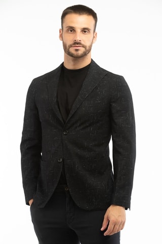 Veste de costume slim en laine - Bleu foncé - Montedoro