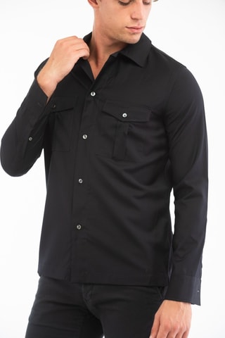 Chemise regular en laine vierge - Bleu nuit - Glanshirt