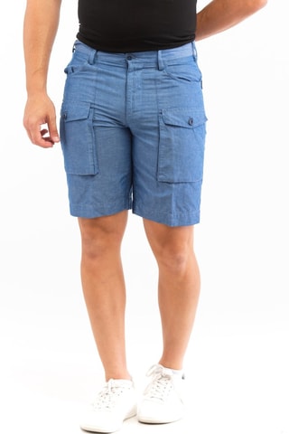 Bermuda regular en lin - Bleu - Incotex