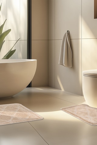 2 tapis de bain Badematte Soft Lagoon - Beige