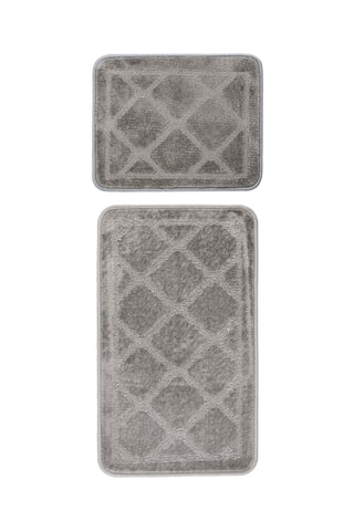 2 tapis de bain Badematte Soft Lagoon - Gris clair 