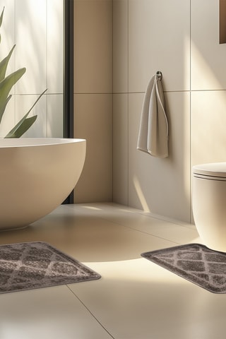 2 tapis de bain Badematte Soft Lagoon - Taupe 