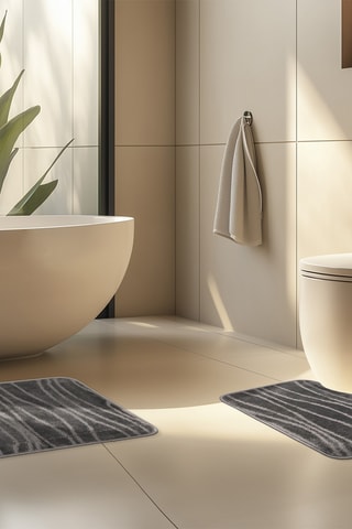 2 tapis de bain Badematte Zen Bath - Gris foncé 