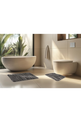 2 tapis de bain Badematte Zen Bath - Gris foncé 