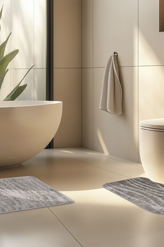 2 tapis de bain Badematte Zen Bath - Gris clair 