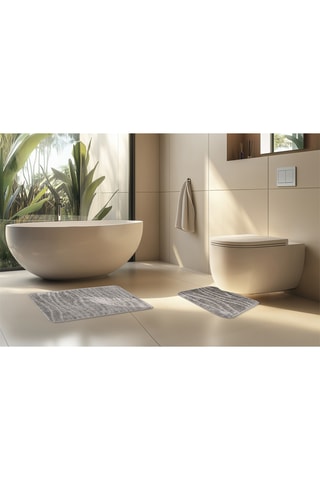 2 tapis de bain Badematte Zen Bath - Gris clair 
