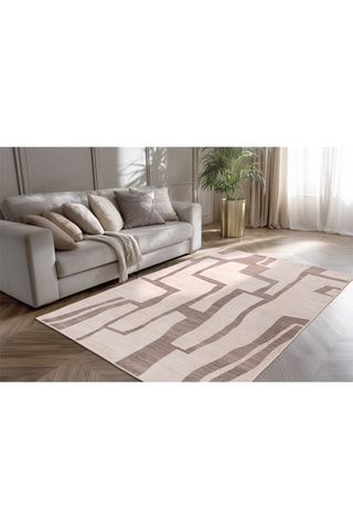 Tapis Triangle - Taupe et écru