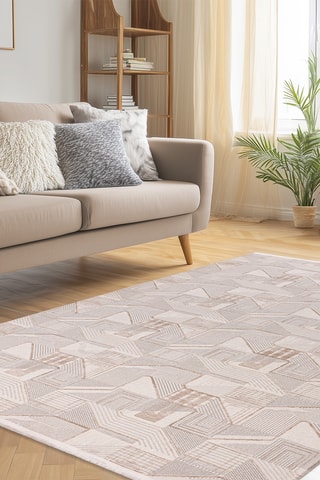 Tapis Jardin  - Beige et argenté