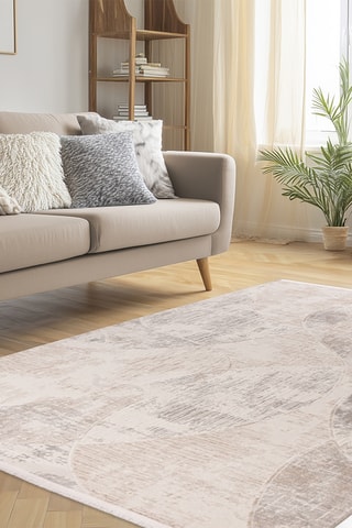 Tapis Jardin  - Beige et argenté