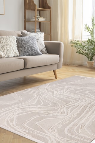 Tapis Jardin  - Beige et argenté