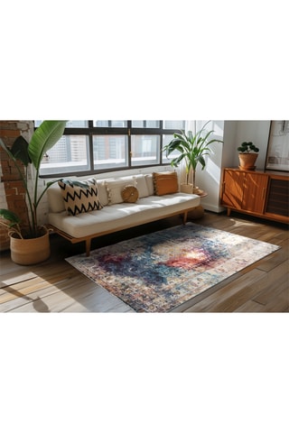 Tapis Enjoyment - Bleu cobalt et bordeaux 