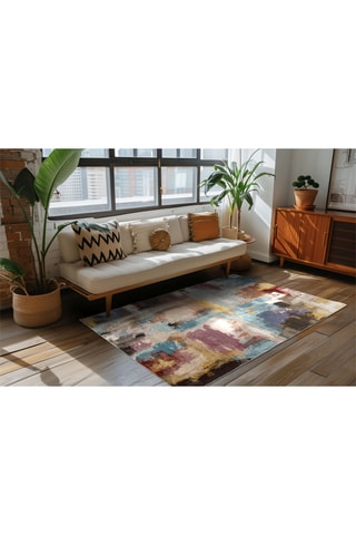 Tapis Blazing Star - Bleu cobalt et bordeaux 