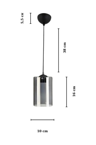 Hanglamp - Zwart en Donkergrijs - 40 W