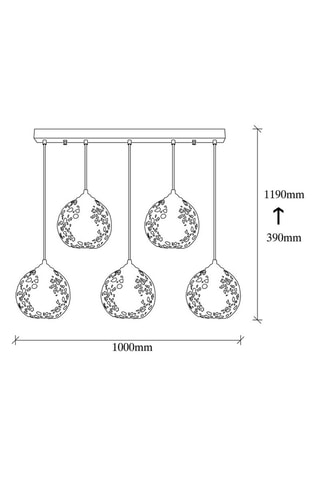 Hanglamp Fellini - Zwart - 5 x 40 W