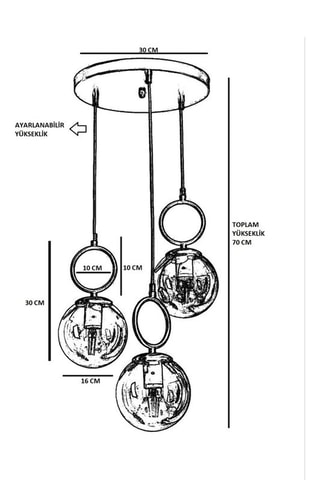 Hanglamp Morino - Goudkleurig - 3 x 60 W
