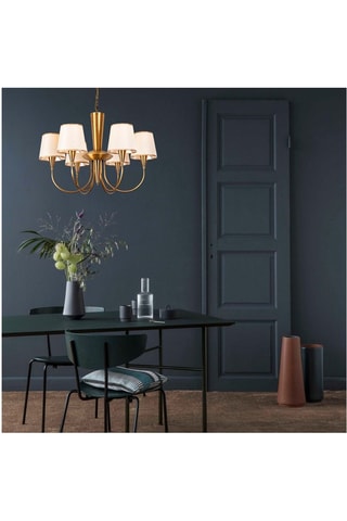 Hanglamp - Wit en Goudkleurig - 6 x 40 W