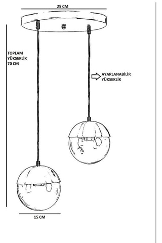 Hanglamp - Goudkleurig - 2 x 40 W
