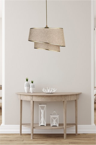 Hanglamp - Beige en Goudkleurig - 40 W