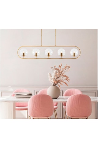 Hanglamp - Goudkleurig en Wit - 5 x 15 W