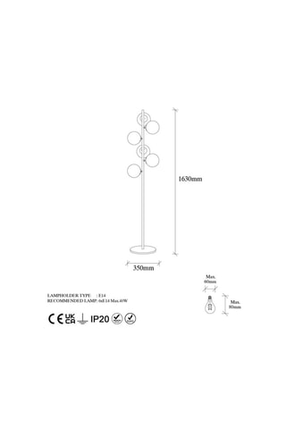 Multicolor Ledstaanlamp Cobra - Zwart - 6 x 40 W
