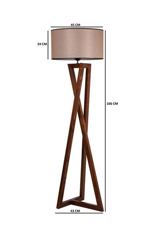 Staanlamp - Walnoothoutimitatie en Bruin